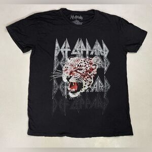 Def Leppard Graphic T-shirt Women Large Black Short Sleeve Music